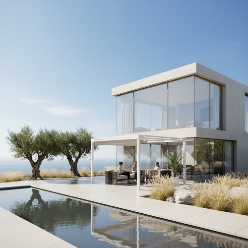 QEEQ.IT - Pergola Bianca Retrátil na Parede