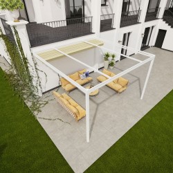 QEEQ.IT - Pergola Bianca Retrattile Addossata